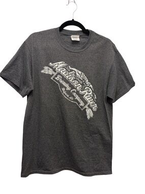 Madison River Brewing Company T Shirt Men's Medium Gray Brewery Beer Belgrade MT